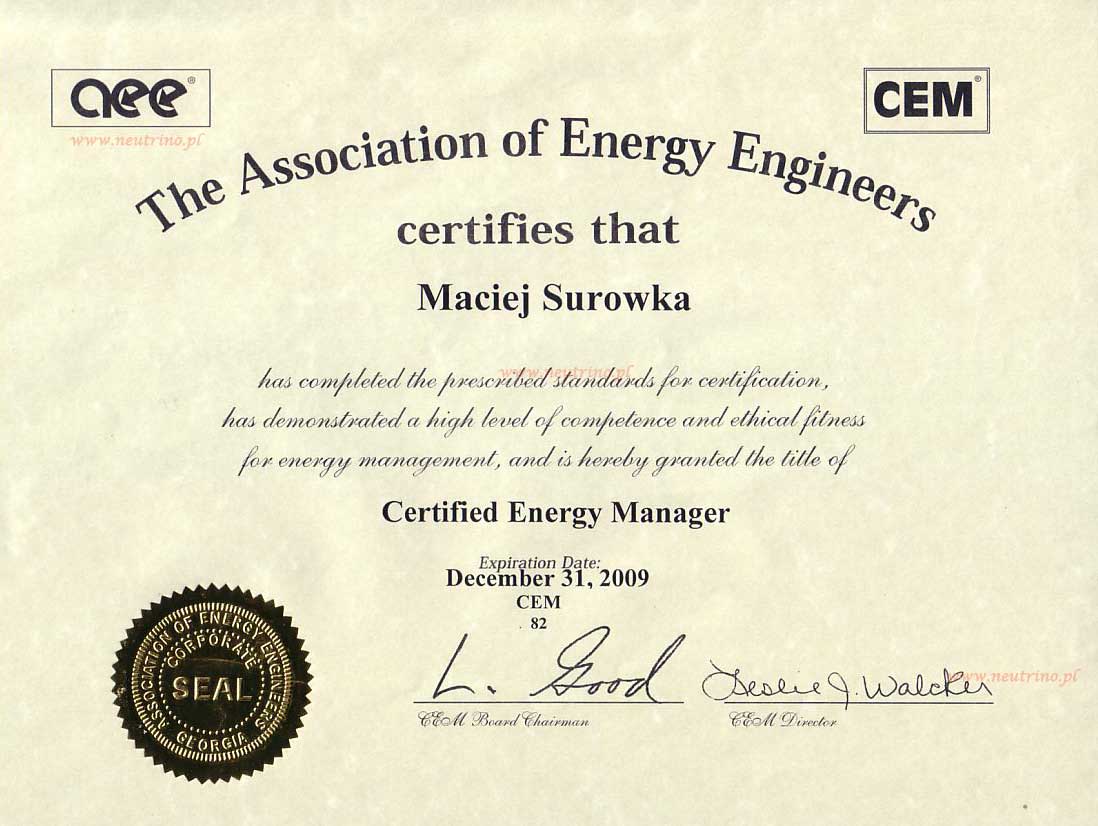Certified Energy Manager